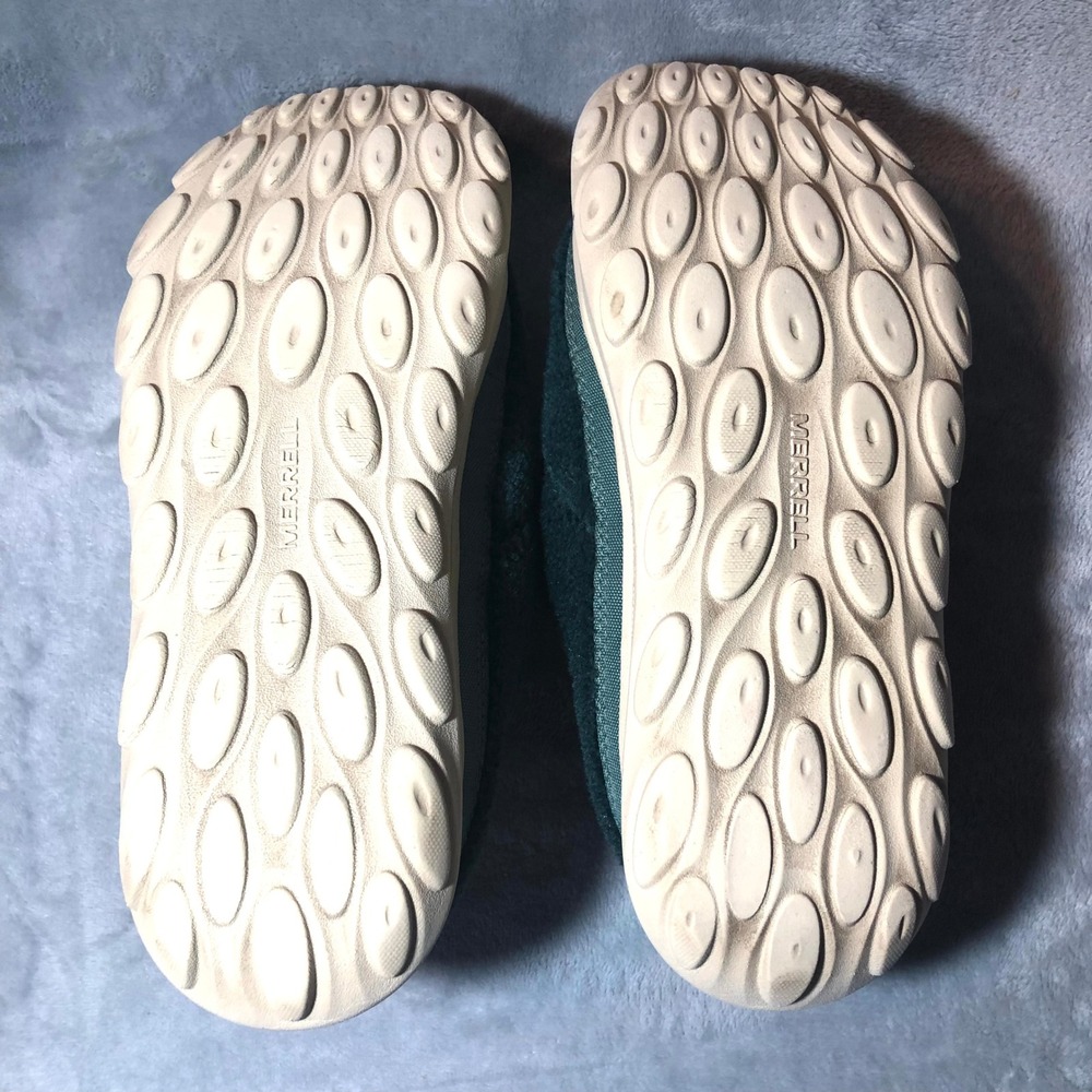 Merrell Hut Moc 2 Cozy Slides Womens 8 Hunter Green Fleece Slip On Mules Shoes - Picture 12 of 16